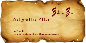 Zsigovits Zita névjegykártya