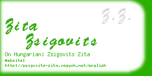zita zsigovits business card